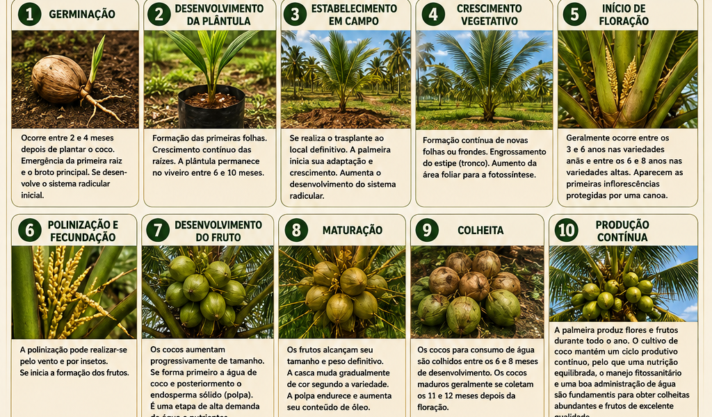 Cultivo do Coco – Desenvolvimento Fenológico