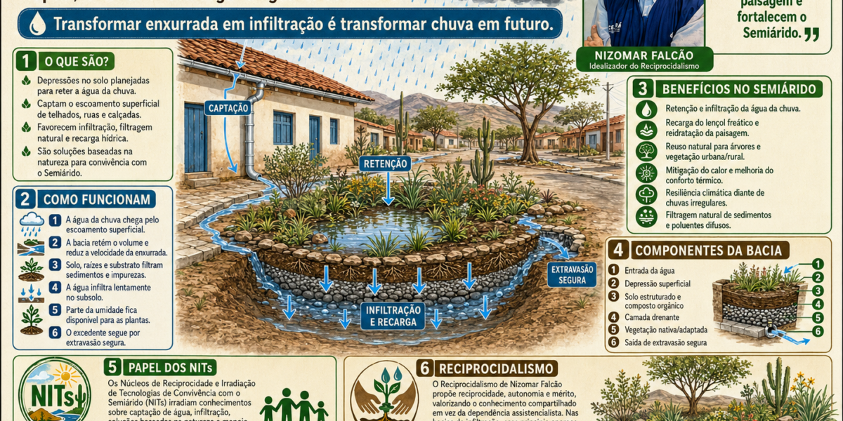 Bacias de Infiltração – Reciprocidalismo, autonomia e conhecimento para captar, infiltrar e recarregar a água no Semiárido