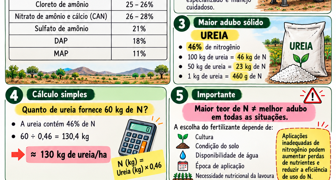 Adubos – Quantidade de Nitrogênio