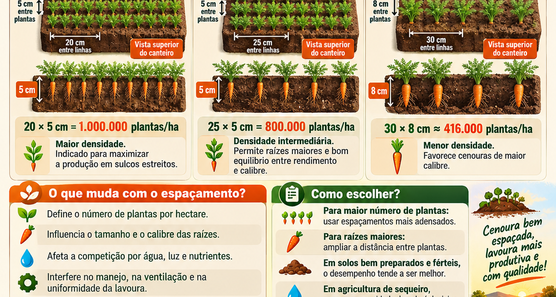 Cenoura – Espaçamento de Plantio
