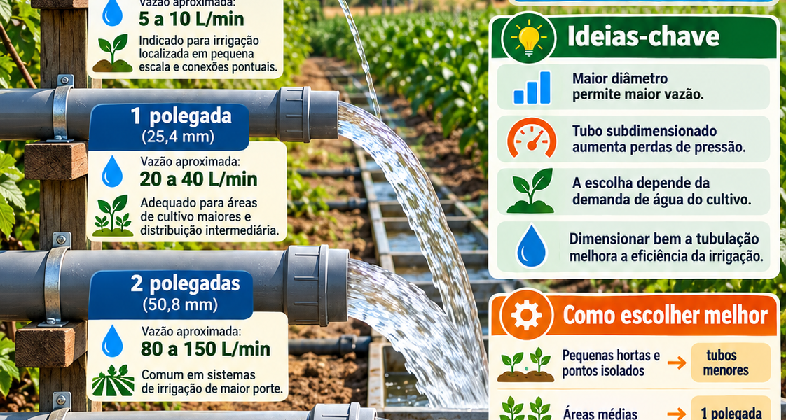 Irrigação – Diâmetro da Tubulação