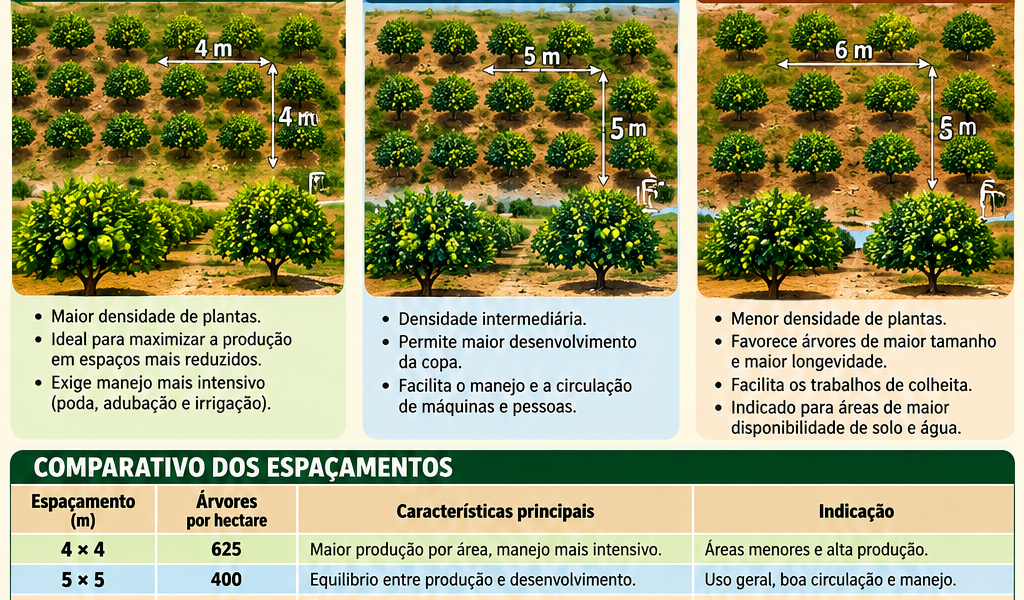 Limoeiro – Espaçamento de Plantio