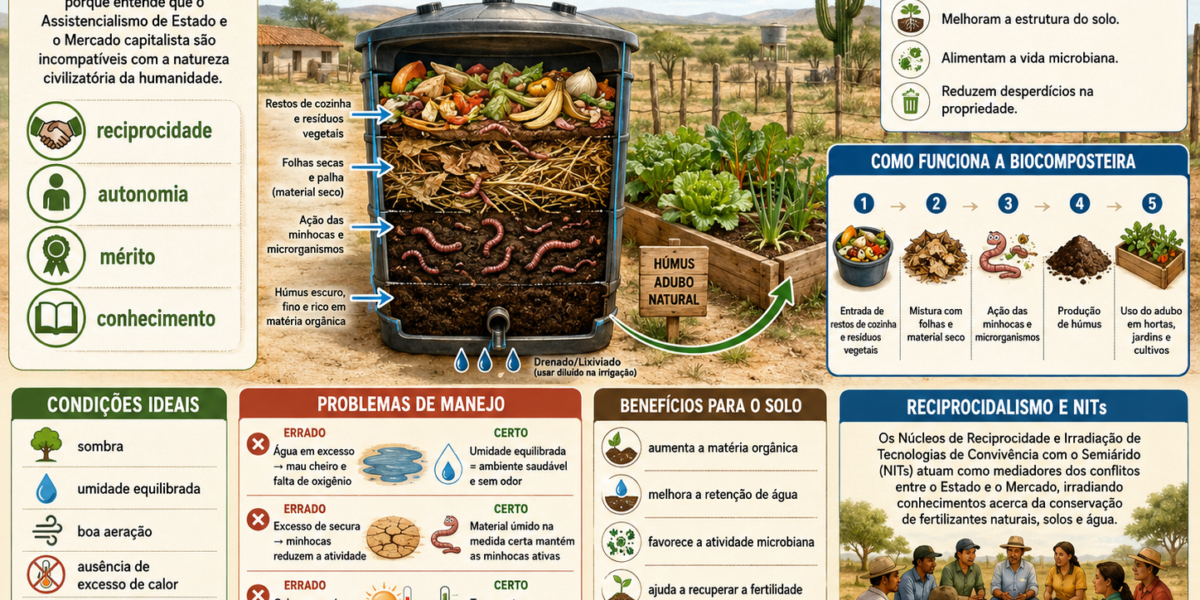Minhocas – Vermicompostagem, húmus e Fertilidade natural no Semiárido